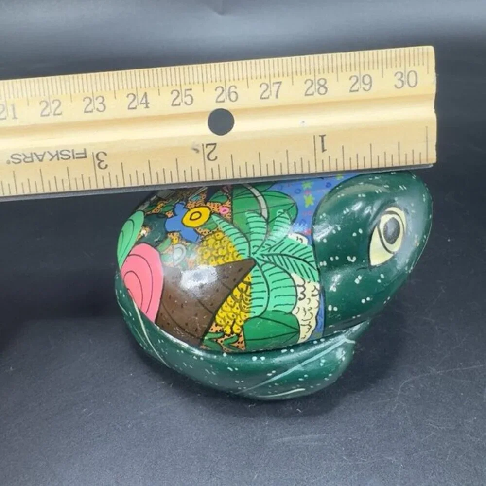Mexican RedWare Pottery Hand Painted Frog‎ Shape Trinket Holder Jewelry Holder